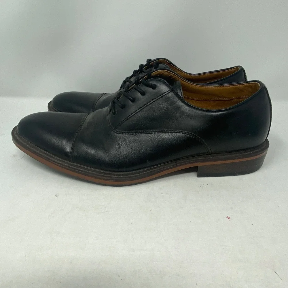 Goodfellow & Co Mens Black Cap Toe Oxford Dress Shoes Size 9.5 Formal Business